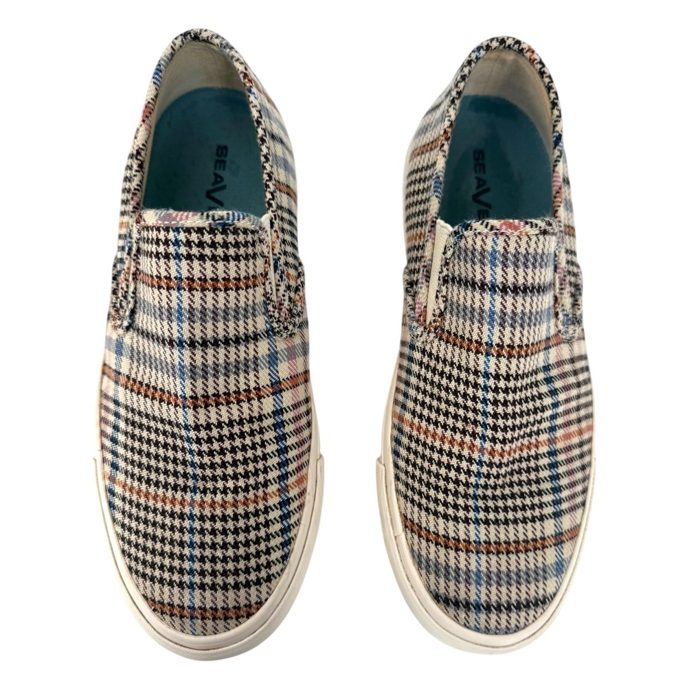 SeaVees Plaid Slip-On Sneakers in Black, White, Blue, Brown